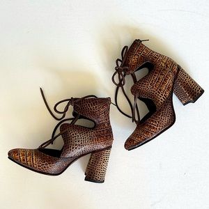 Freebird by Steven Joyce Leather Booties Crocodile